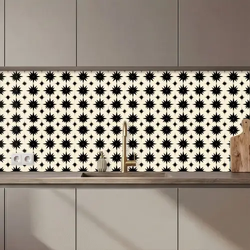 Stervormen - Geometrisch - Zwart keuken achterwand 2 middel 871 zz_3dshopping