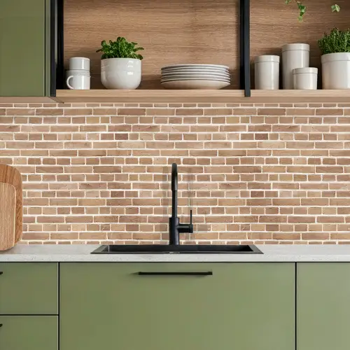Stenen - Bruin - Licht - Patroon keuken achterwand 2 middel 871 -sfeer3