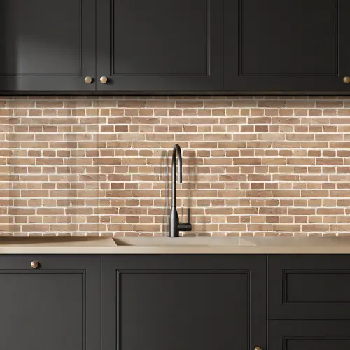 Stenen - Bruin - Licht - Patroon keuken achterwand 2 middel 871 -sfeer1