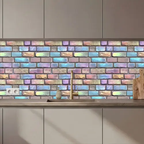 Stenen - Regenboog - Metallic keuken achterwand 2 middel 871 zz_3dshopping