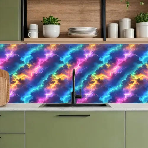 Storm - Bliksem - Regenboog keuken achterwand 2 middel 871 -sfeer3
