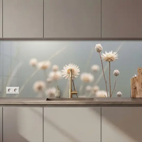Strobloemen - Wit - Daglicht keuken achterwand 2 middel zz_3dshopping