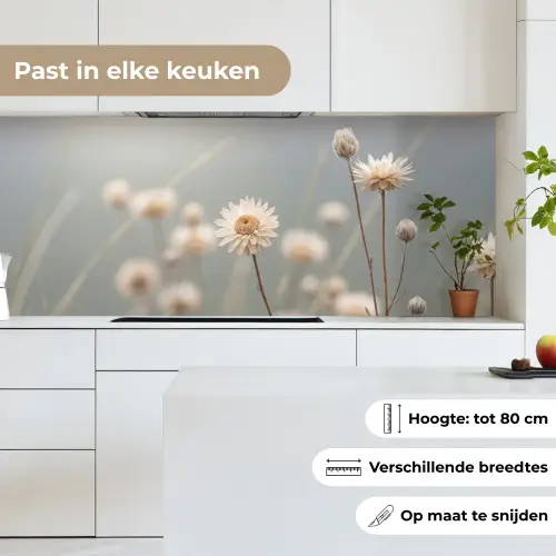 Strobloemen - Wit - Daglicht keuken achterwand 2 middel -sfeer4_NL