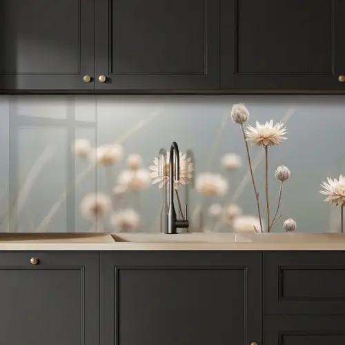 Strobloemen - Wit - Daglicht keuken achterwand 2 middel -sfeer1