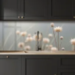 Strobloemen - Wit - Daglicht keuken achterwand 2 middel -sfeer1
