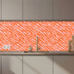 Strepen - Dynamisch - Oranje keuken achterwand 2 middel 871 zz_3dshopping