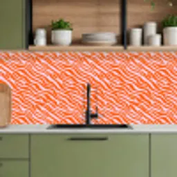 Strepen - Dynamisch - Oranje keuken achterwand 2 middel 871 -sfeer3