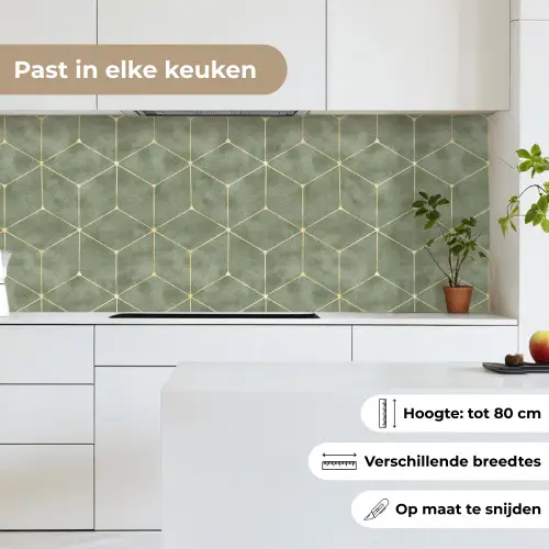 Subtiel - Geometrisch - Goud - Groen keuken achterwand 2 middel 871 -sfeer4_NL