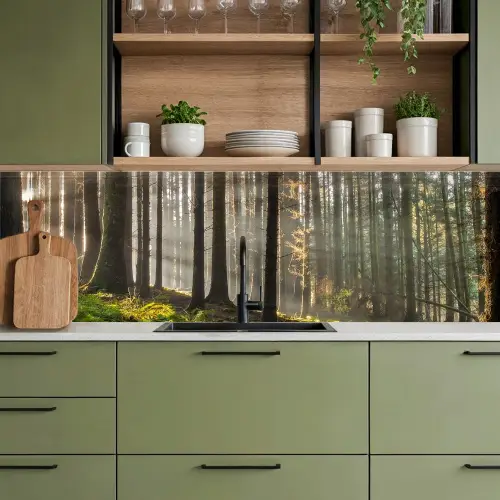 Zon - Takken - Bomen - Bos - Natuur keuken achterwand 2 groot -sfeer3