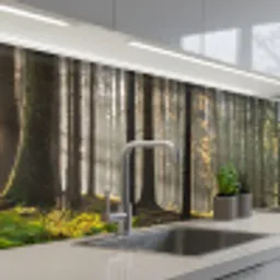 Zon - Takken - Bomen - Bos - Natuur keuken achterwand 2 groot -3d_schuin