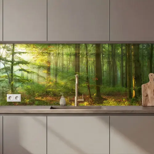 Zon - Bos - Bomen - Natuur - Herfst keuken achterwand 2 middel zz_3dshopping