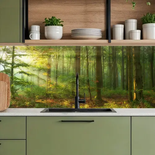 Zon - Bos - Bomen - Natuur - Herfst keuken achterwand 2 middel -sfeer3