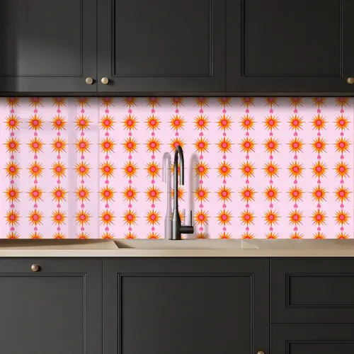 Zon - Motief - Roze keuken achterwand 2 middel 871 -sfeer1