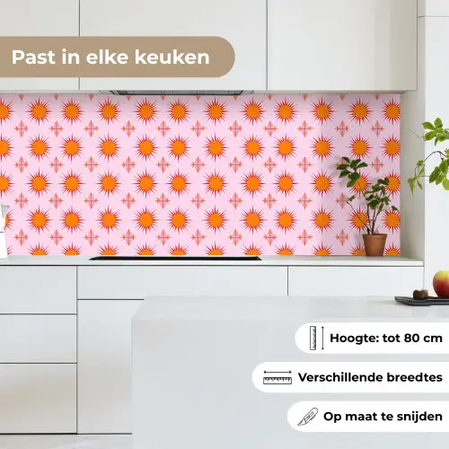 Zon - Patroon - Roze keuken achterwand 2 middel 871 -sfeer4_NL