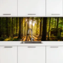 Zon - Bomen - Bos - Landschap - Natuur keuken achterwand 2 groot -3d