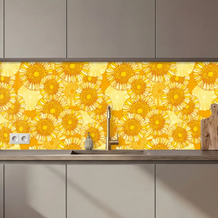 Zonnebloem - Zomer - Patronen - Bloemen keuken achterwand 2 middel 871 zz_3dshopping