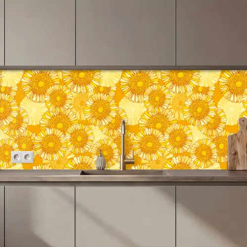 Zonnebloem - Zomer - Patronen - Bloemen keuken achterwand 2 middel 871 zz_3dshopping