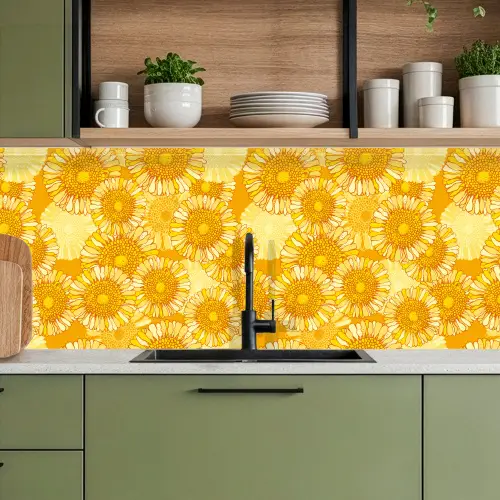 Zonnebloem - Zomer - Patronen - Bloemen keuken achterwand 2 middel 871 -sfeer3