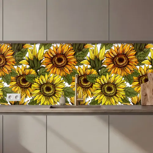 Zonnebloem - Vintage - Design keuken achterwand 2 middel 871 zz_3dshopping
