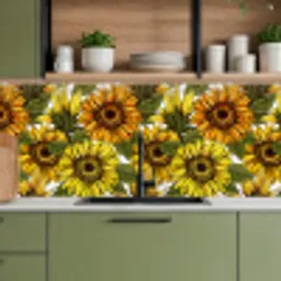 Zonnebloem - Vintage - Design keuken achterwand 2 middel 871 -sfeer3