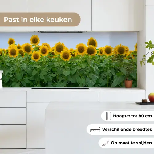 Zonnebloemen - Geel - Natuur keuken achterwand 2 middel -sfeer4_NL