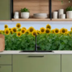Zonnebloemen - Geel - Natuur keuken achterwand 2 middel -sfeer3