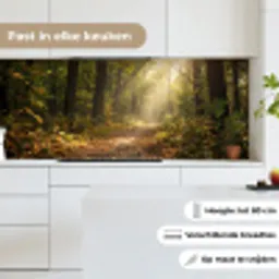Zonlicht - Bospad - Bomen keuken achterwand 2 middel -sfeer4_NL