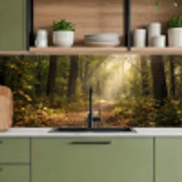 Zonlicht - Bospad - Bomen keuken achterwand 2 middel -sfeer3