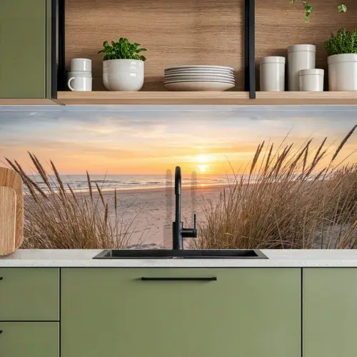 Zonsondergang - Duinen - Zee keuken achterwand 2 middel -sfeer3