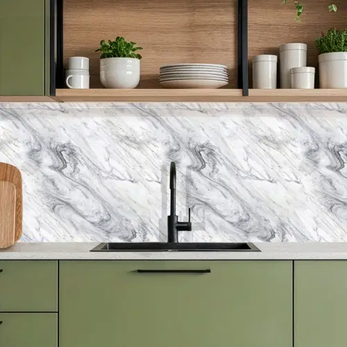 Wervelende - Grijsstructuur - Marmer - Wit keuken achterwand 2 middel 871 -sfeer3