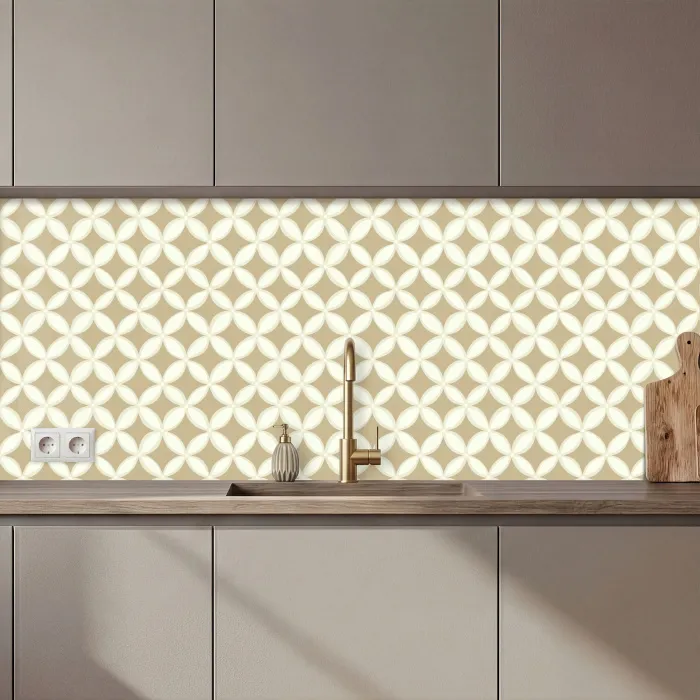 Symmetrisch - Motief - Beige keuken achterwand 2 middel 871 zz_3dshopping