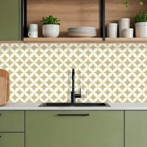 Symmetrisch - Motief - Beige keuken achterwand 2 middel 871 -sfeer3