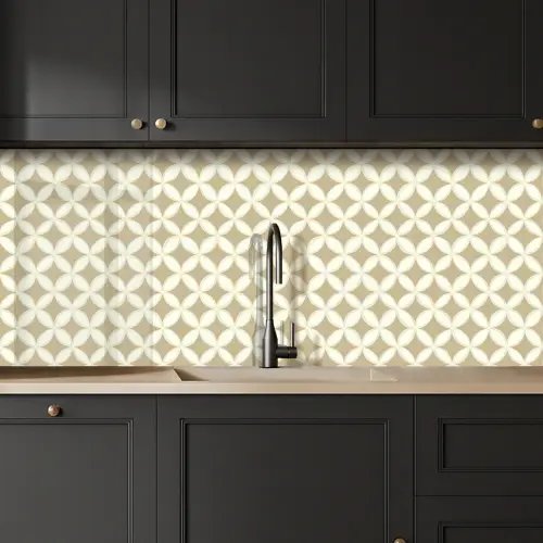 Symmetrisch - Motief - Beige keuken achterwand 2 middel 871 -sfeer1