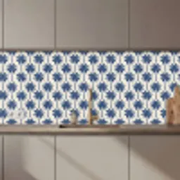 Symmetrisch - Palm - Blauw keuken achterwand 2 middel 871 zz_3dshopping