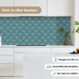 Symmetrisch - Patroon - Blauw keuken achterwand 2 middel 871 -sfeer4_NL