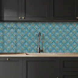 Symmetrisch - Patroon - Blauw keuken achterwand 2 middel 871 -sfeer1