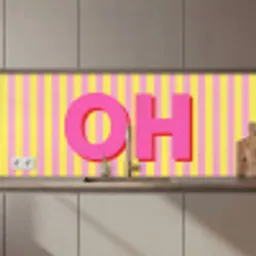 Tekst - Strepen - Roze keuken achterwand 2 middel zz_3dshopping