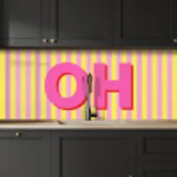 Tekst - Strepen - Roze keuken achterwand 2 middel -sfeer1
