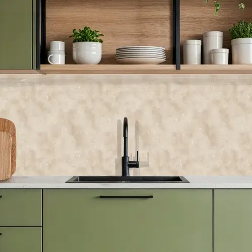 Structuur - Spikkels - Beige keuken achterwand 2 middel 871 -sfeer3