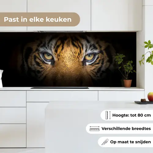 Tijger - Zwart - Dier keuken achterwand 2 middel -sfeer4_NL