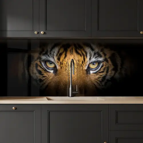 Tijger - Zwart - Dier keuken achterwand 2 middel -sfeer1