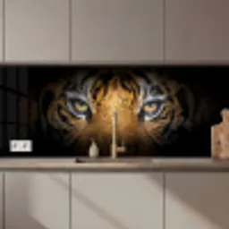 Tijger - Zwart - Dier keuken achterwand 2 middel zz_3dshopping