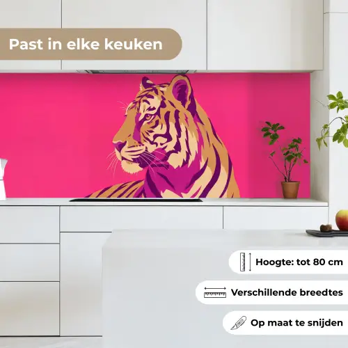 Tijger - Modern - Neon keuken achterwand 2 middel -sfeer4_NL