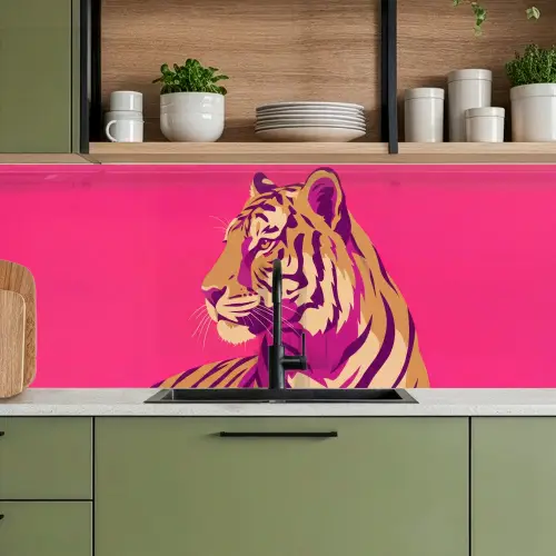 Tijger - Modern - Neon keuken achterwand 2 middel -sfeer3