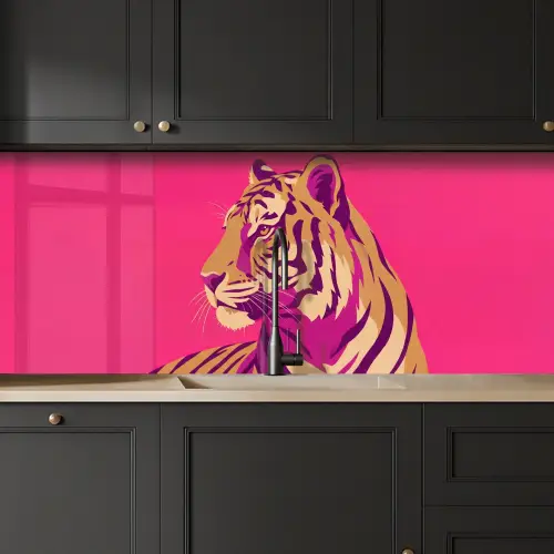 Tijger - Modern - Neon keuken achterwand 2 middel -sfeer1
