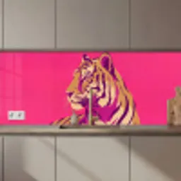 Tijger - Modern - Neon keuken achterwand 2 middel zz_3dshopping