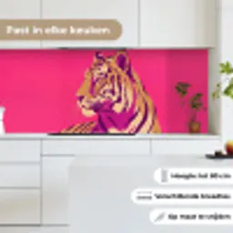Tijger - Modern - Neon keuken achterwand 2 middel -sfeer4_NL