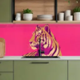 Tijger - Modern - Neon keuken achterwand 2 middel -sfeer3