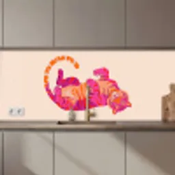 Tijger - Roze - Oranje keuken achterwand 2 middel zz_3dshopping
