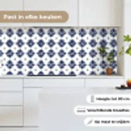 Tegelmotief - Blauw - Wit - Bloem keuken achterwand 2 middel 871 -sfeer4_NL